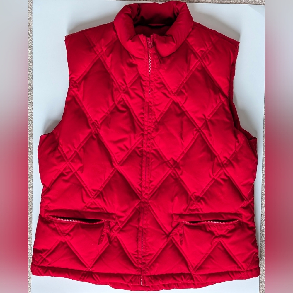 GAP Vibrant Red Down Quilted Vest
